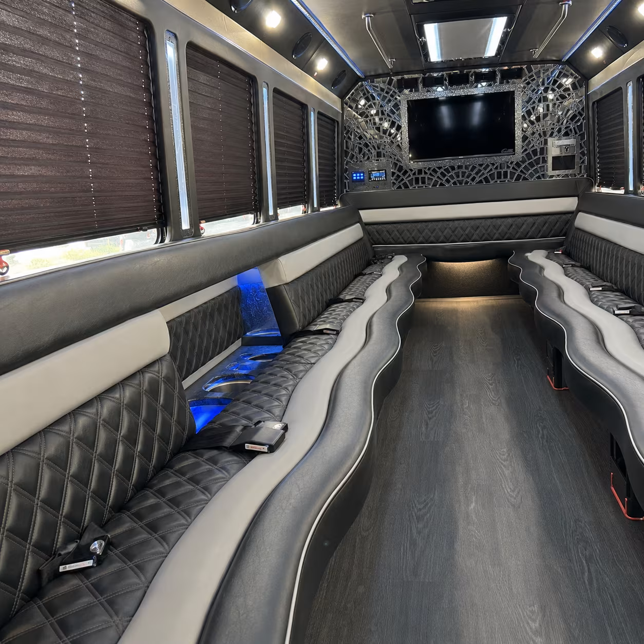 Lancaster Birthday, Sweet 16, & Quinceañera Transportation party bus exterior