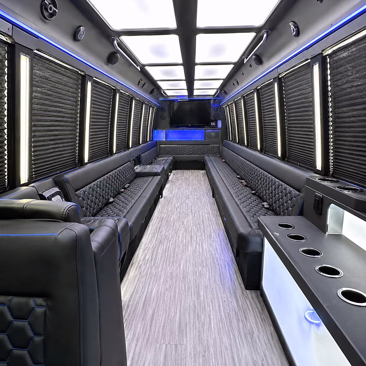 Lancaster Prom & Homecoming Transportation party bus interior