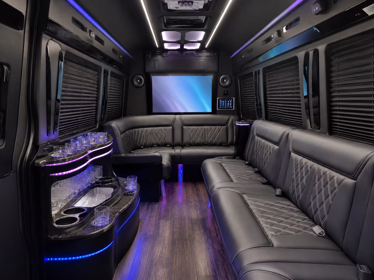 Lancaster School Event Transportation party bus exterior