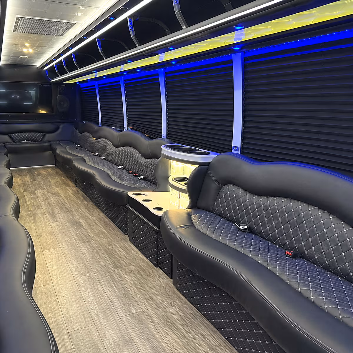 Lancaster Wedding Transportation party bus interior
