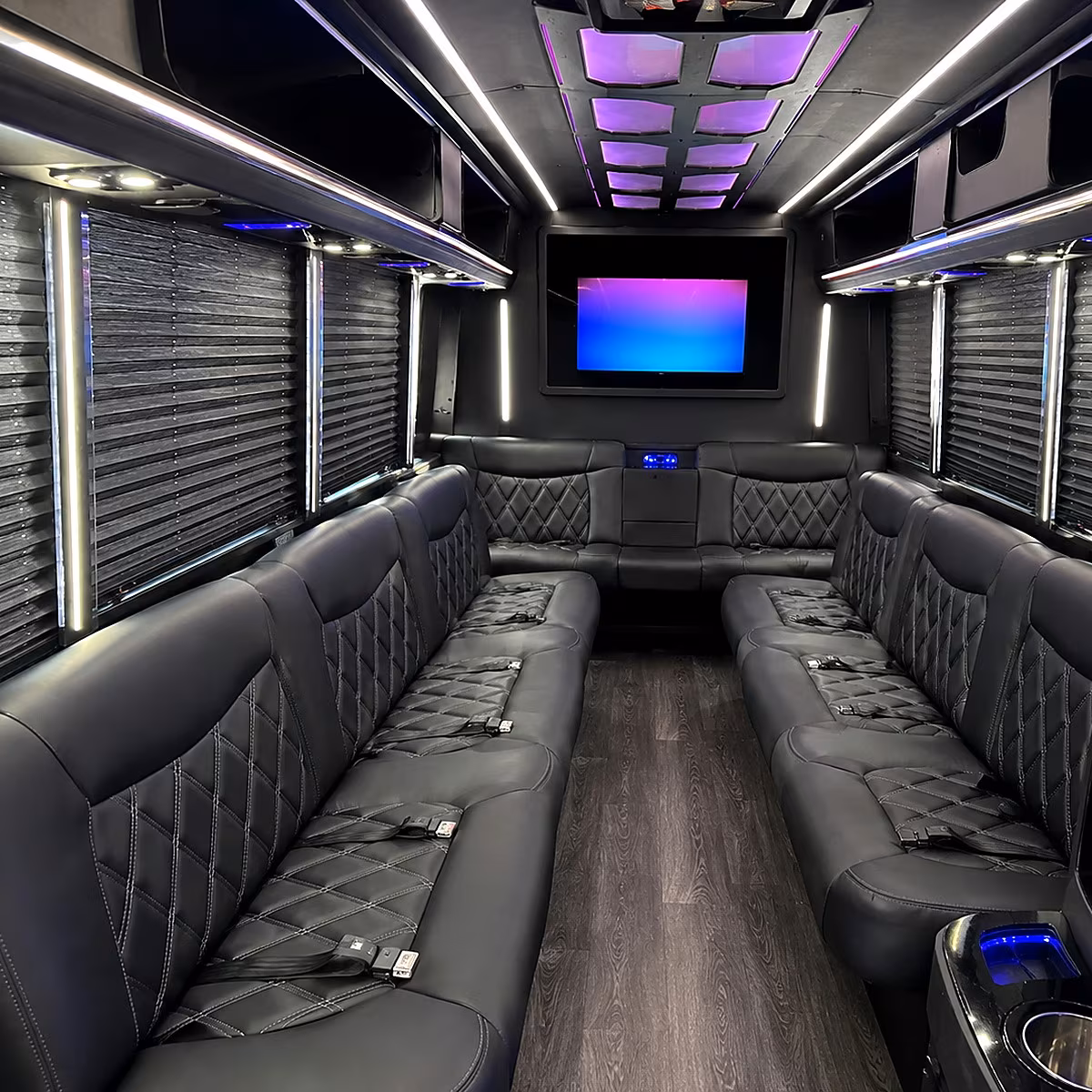 Lancaster Wedding Transportation party bus interior