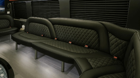 Interior of Lancaster Party Bus Company's 15 Passenger Party Bus in Lancaster