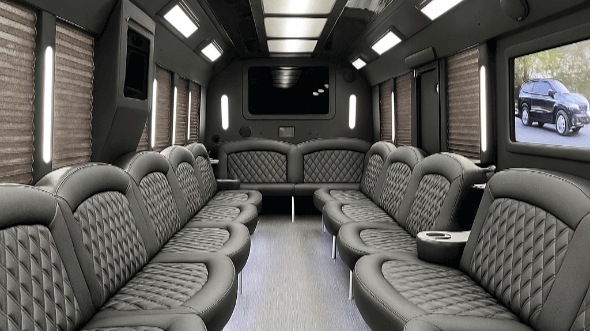 Interior of Charter Bus Company Pomona's 20 Passenger Party Bus in Pomona