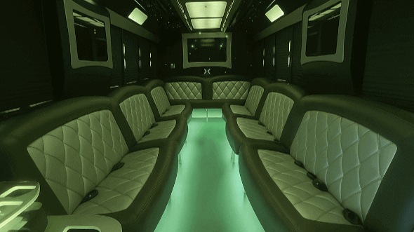 Interior of Charter Bus Company El Monte's 25 Passenger Party Bus in El Monte
