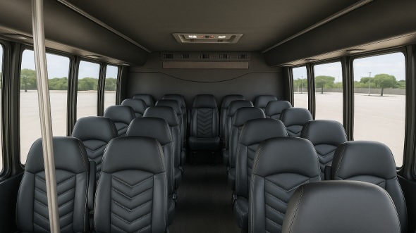Interior of Charter Bus Company Lancaster's 28 Passenger Minibus in Lancaster