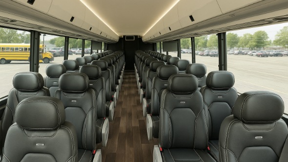 Interior of Charter Bus Company Lancaster's 35 Passenger Mini Bus in Lancaster