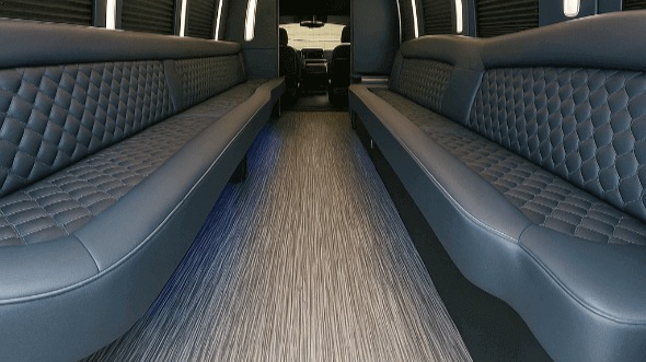 Interior of Charter Bus Company Palmdale's 40 Passenger Party Bus in Palmdale