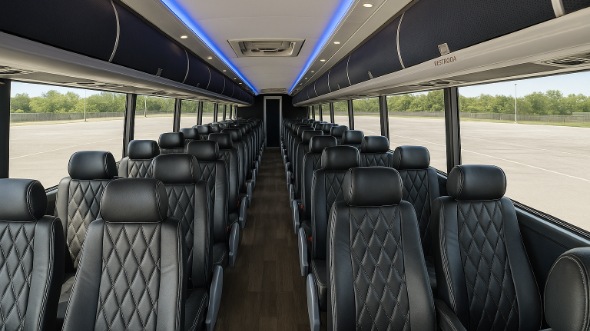 Interior of Charter Bus Company Lancaster's 45 Passenger Charter Bus in Lancaster