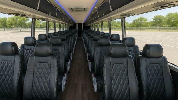 Interior of Charter Bus Company Lancaster's 47 Passenger Charter Bus in Lancaster