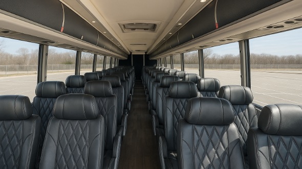 Interior of Charter Bus Company Lancaster's 51 Passenger Charter Bus in Lancaster
