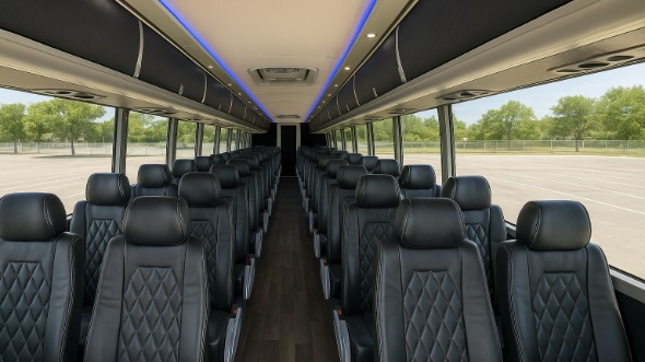 Interior of Charter Bus Company Lancaster's 54 Passenger Charter Bus in Lancaster