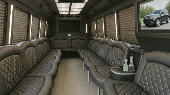 lancaster 40 passenger party bus inside