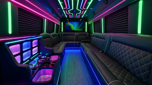 lancaster 50 passenger party bus inside
