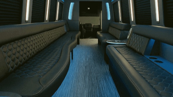 lancaster 50 passenger party bus interior